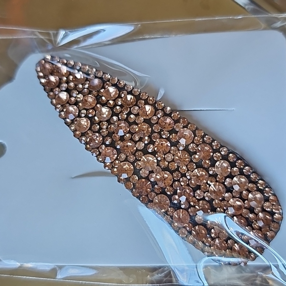 New Elegant Apricot Color Crystal Hair Clip Barrette